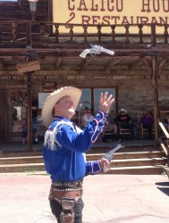 The Rhinestone Roper’s quick draw, knife-throwing and gun and rope tricks will amaze fans at the Dusty Trails Wild West Town during NebraskalandDays in North Platte.