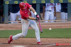 Scott Schreiber was 3-for-4 with a RBI in the loss (Photo Courtesy Nate Olsen/NU Media Relations)