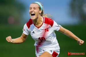 Junior Jaycie Johnson scored two goals to help NU to a 4-3 double-overtime win over Central Michigan on Friday. (Photo Courtesy Nate Olsen/NU Media Relations)