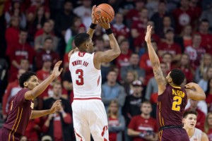 Andrew White III had 21 points and 13 rebounds at Illinois. (Photo Courtesy Scott Bruhn/Nebraska Communications)