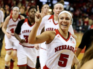 Natalie Romeo tied her own Nebraska record with eight three-pointers in Wednesday's win over Wisconsin. (Photo Courtesy Scott Bruhn/Nebraska Communications)