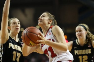 Anya Kalenta scored 13 points to help the Huskers against Purdue. (Photo Courtesy Nate Olsen/Nebraska Communications)