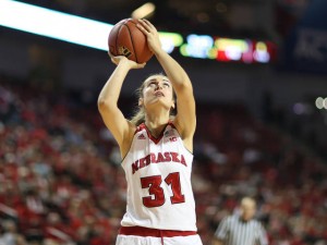 Anya Kalenta posted her first career double-double with 14 points and 11 rebounds against Penn State. (Photo Courtesy Scott Bruhn/Nebraska Communications)
