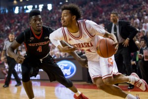 Shavon Shields led NU with 25 points in the loss at Penn State. (Photo Courtesy Nate Olsen/Nebraska Communications)
