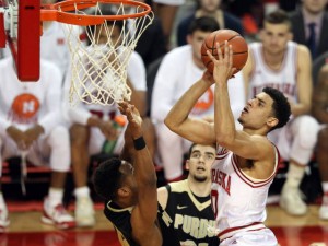Tai Webster finished with 13 points, five rebounds and three blocked shots. (Photo Courtesy Stephanie Carpenter/Nebraska Communications)
