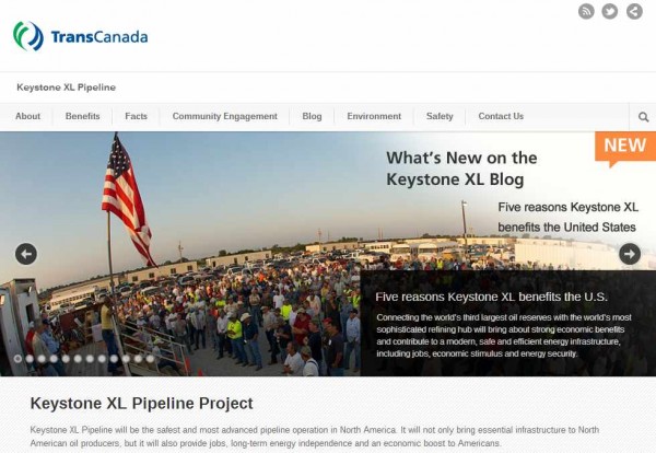 TransCanada_Keystone XL Pipeline Project_Website Screen Shot