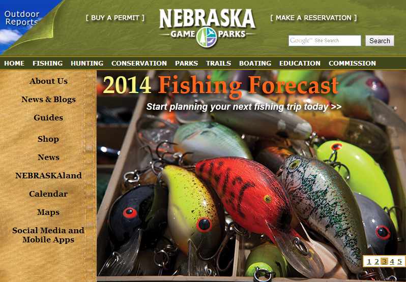 Nebraska Game and Parks_Fishing Forecast_Website Screen Shot