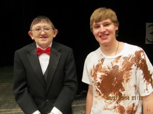 Host Jason Wentworth (the one in the tux) and announcer Kalin Krohe (the one covered in peanut butter) can't wait to see you this Friday night!